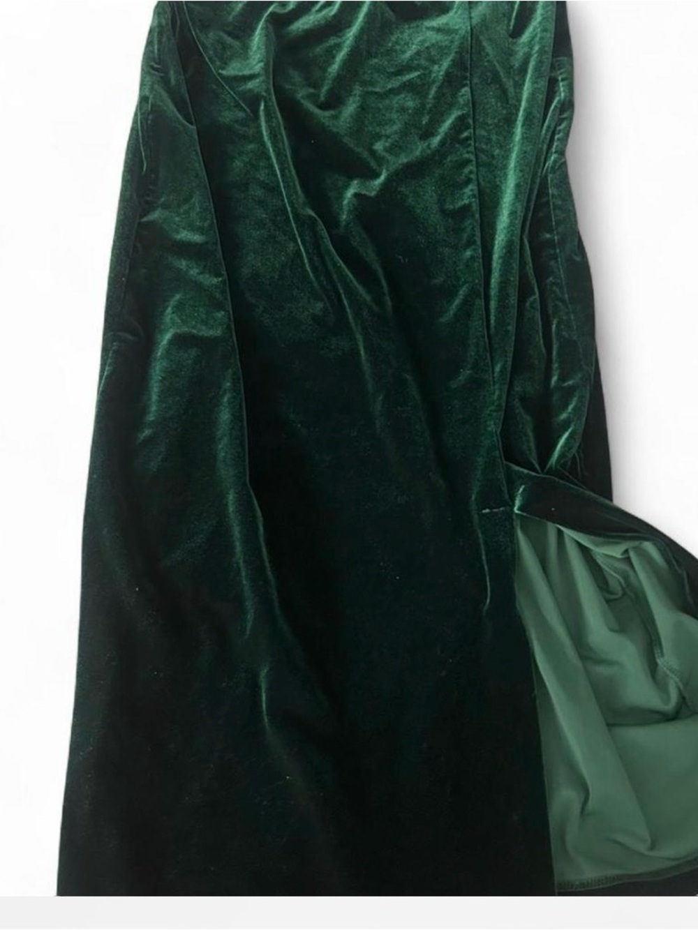 Hillard & Hanson Deep Green Velvet Maxi Skirt